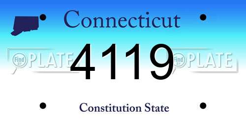 4119 Connecticut License Plate