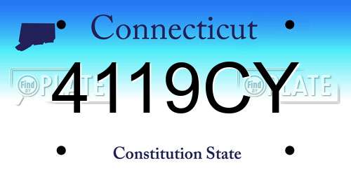 4119CY Connecticut License Plate