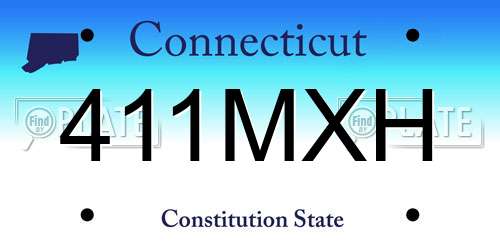 411MXH Connecticut License Plate