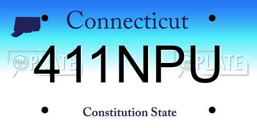 411NPU Connecticut License Plate