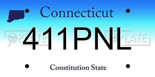 411PNL Connecticut License Plate
