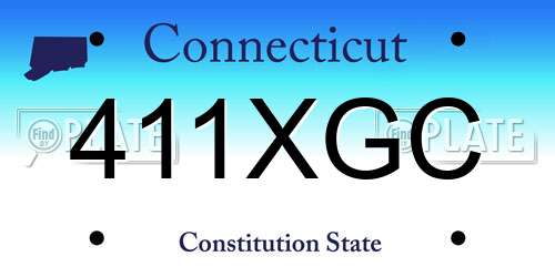 411XGC Connecticut License Plate