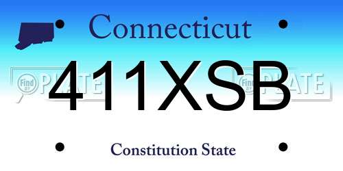 411XSB Connecticut License Plate