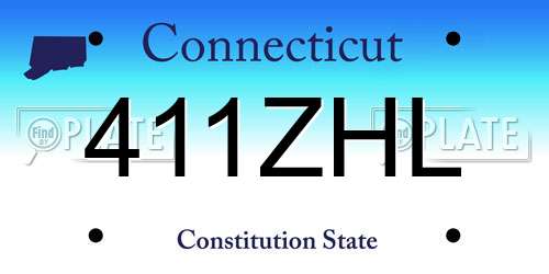411ZHL Connecticut License Plate