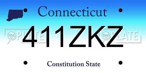 411ZKZ Connecticut License Plate