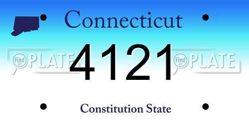 4121 Connecticut License Plate