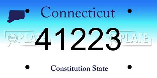 41223 Connecticut License Plate