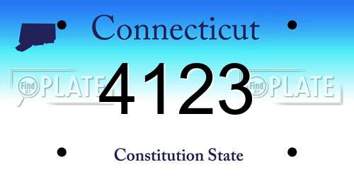 4123 Connecticut License Plate