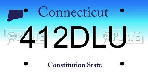 412DLU Connecticut License Plate