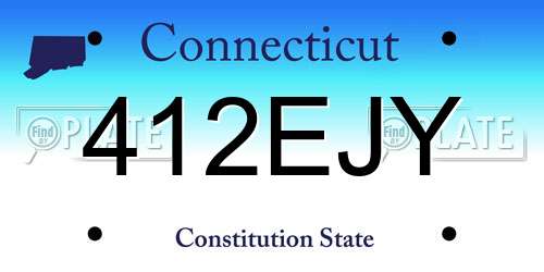 412EJY Connecticut License Plate