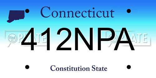 412NPA Connecticut License Plate