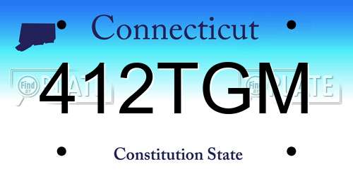 412TGM Connecticut License Plate