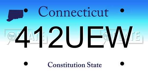412UEW Connecticut License Plate