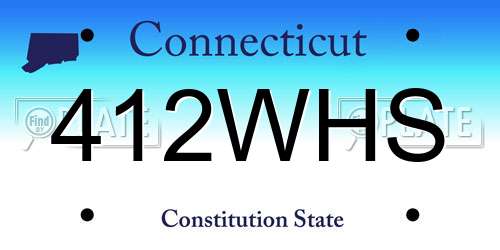 412WHS Connecticut License Plate