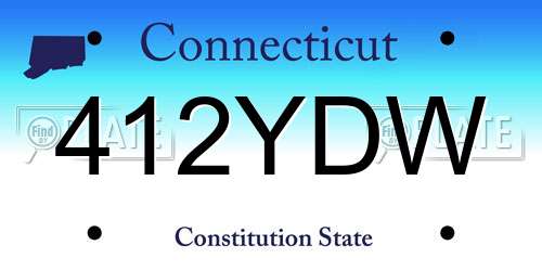 412YDW Connecticut License Plate