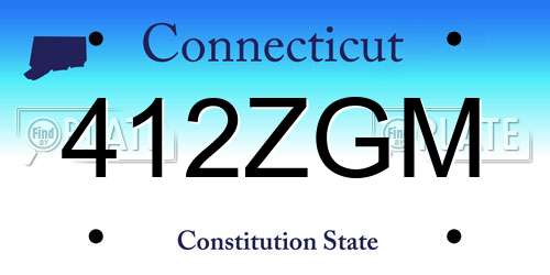 412ZGM Connecticut License Plate