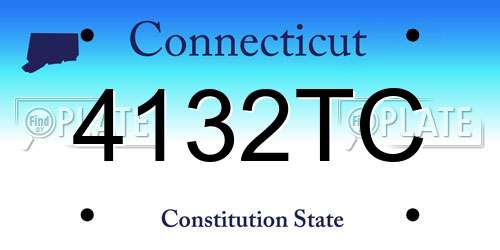 4132TC Connecticut License Plate