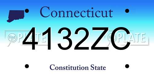 4132ZC Connecticut License Plate