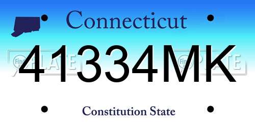 41334MK Connecticut License Plate