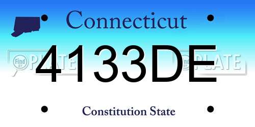 4133DE Connecticut License Plate