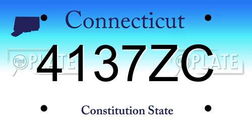 4137ZC Connecticut License Plate