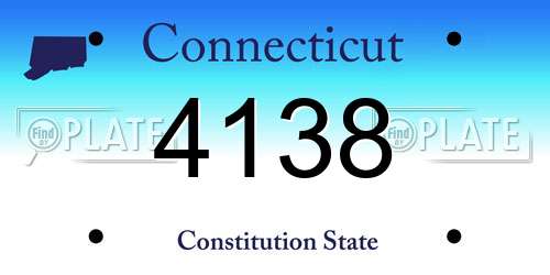 4138 Connecticut License Plate