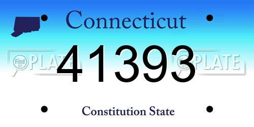 41393 Connecticut License Plate