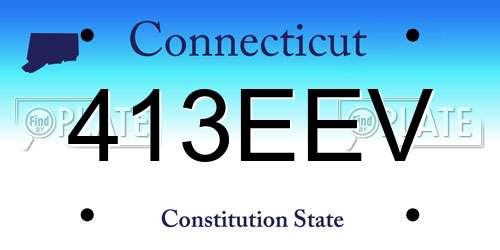 413EEV Connecticut License Plate