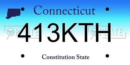 413KTH Connecticut License Plate
