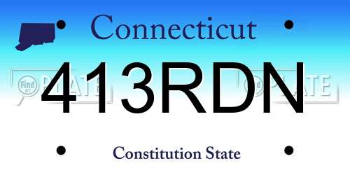 413RDN Connecticut License Plate