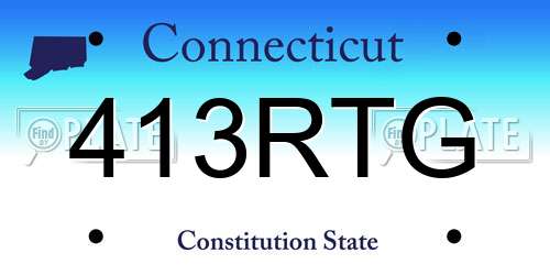 413RTG Connecticut License Plate