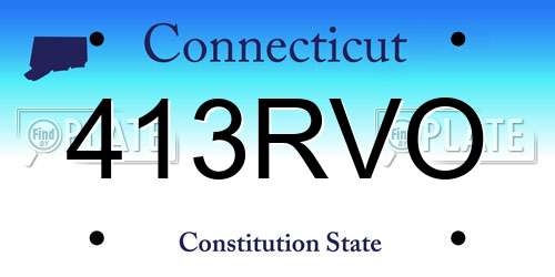 413RVO Connecticut License Plate