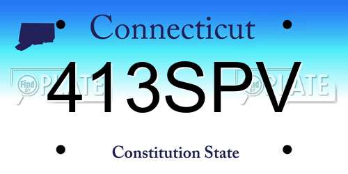 413SPV Connecticut License Plate