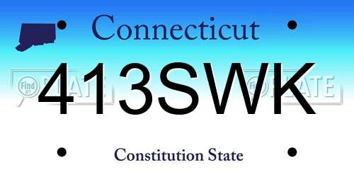 413SWK Connecticut License Plate