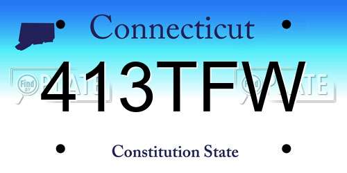 413TFW Connecticut License Plate