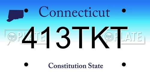 413TKT Connecticut License Plate