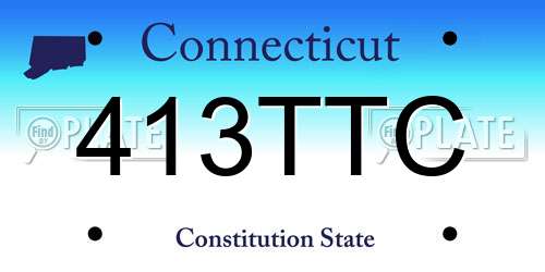 413TTC Connecticut License Plate