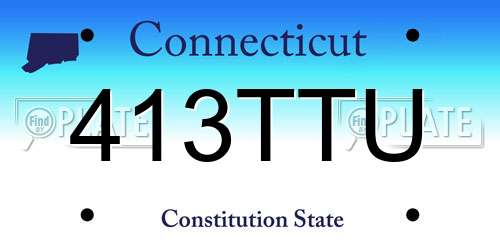 413TTU Connecticut License Plate
