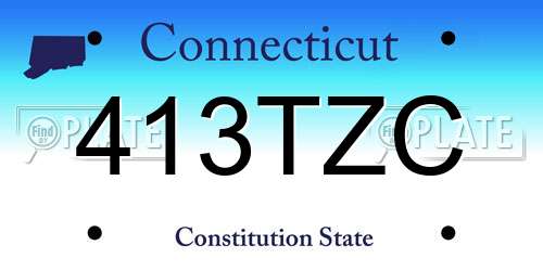 413TZC Connecticut License Plate
