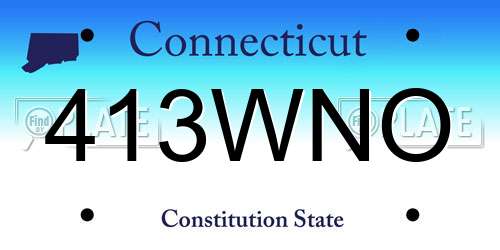 413WNO Connecticut License Plate