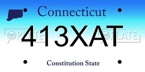 413XAT Connecticut License Plate