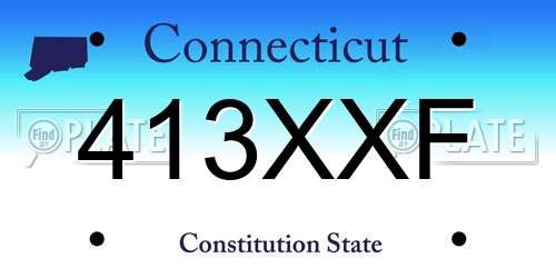413XXF Connecticut License Plate