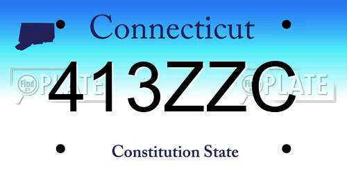 413ZZC Connecticut License Plate