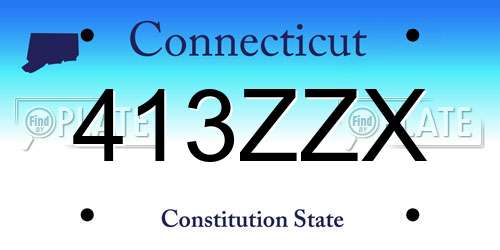 413ZZX Connecticut License Plate