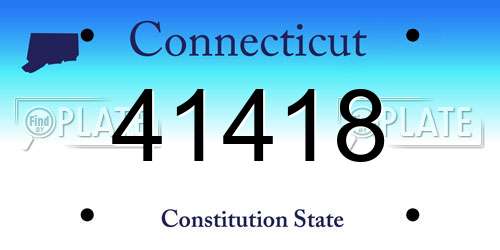 41418 Connecticut License Plate