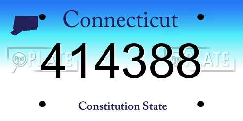 414388 Connecticut License Plate