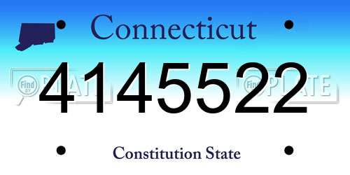 4145522 Connecticut License Plate