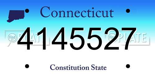 4145527 Connecticut License Plate