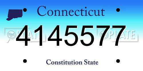 4145577 Connecticut License Plate