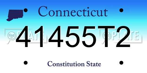 41455T2 Connecticut License Plate